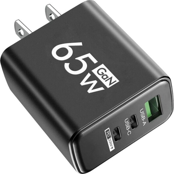65W USB GaN Charger Type‎ C Fast Charge Wall Charger Phone Power Adapter … - Picture 1 of 5